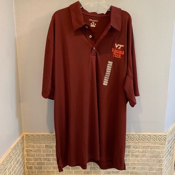 Virginia Tech Hokies Maroon Dri-Fit Type Polo, 2XL - Picture 1 of 7